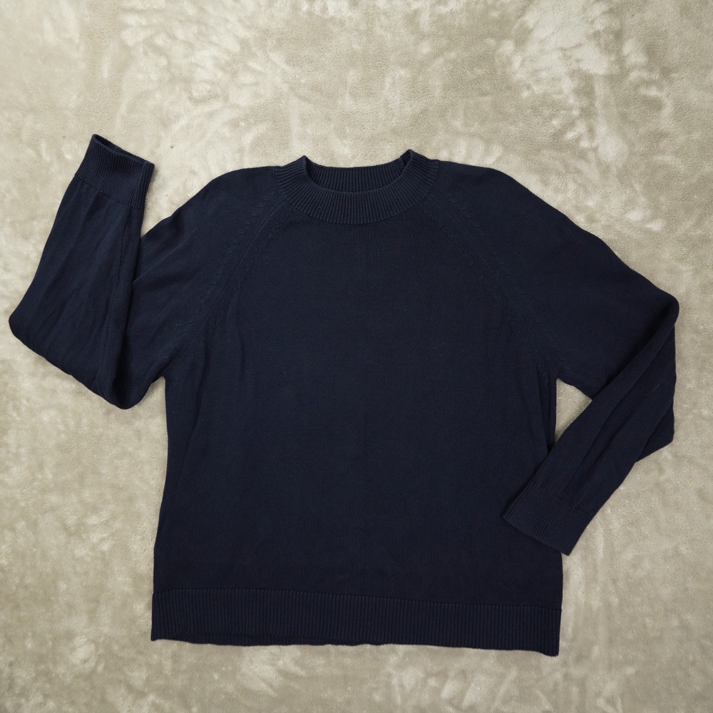 Quince Organic Cotton Crew Neck Sweater Men's Large Navy Blue Quiet Luxury